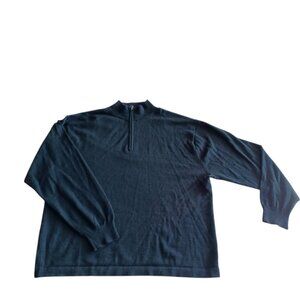 Men’s Quarter Zip Sweater Size SIZE 3XBlack Knit Pullover Casual Preppy